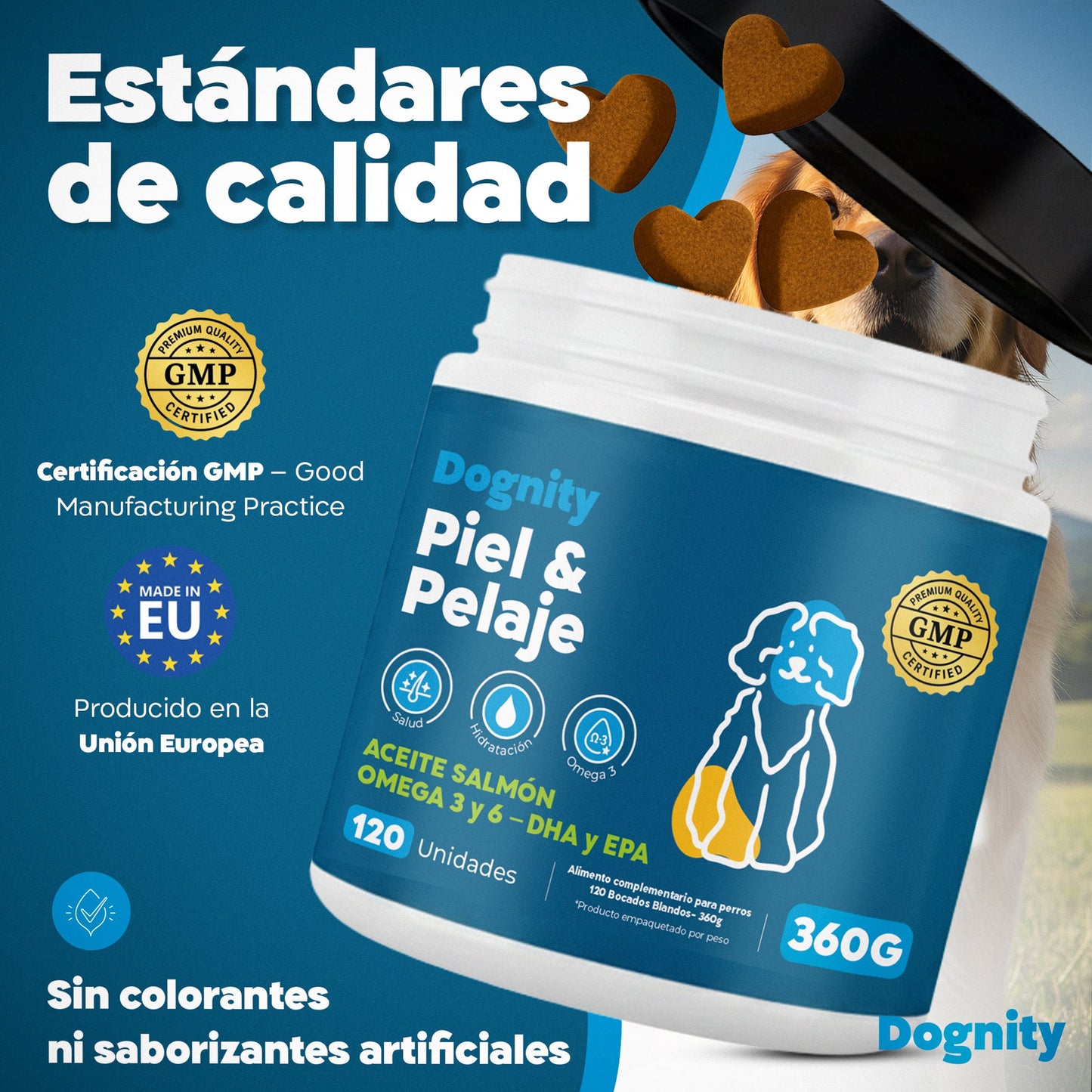 Suplemento para Dermatitis y Pelaje en Perros – Hidratación | Dogfinity - Dogfinity