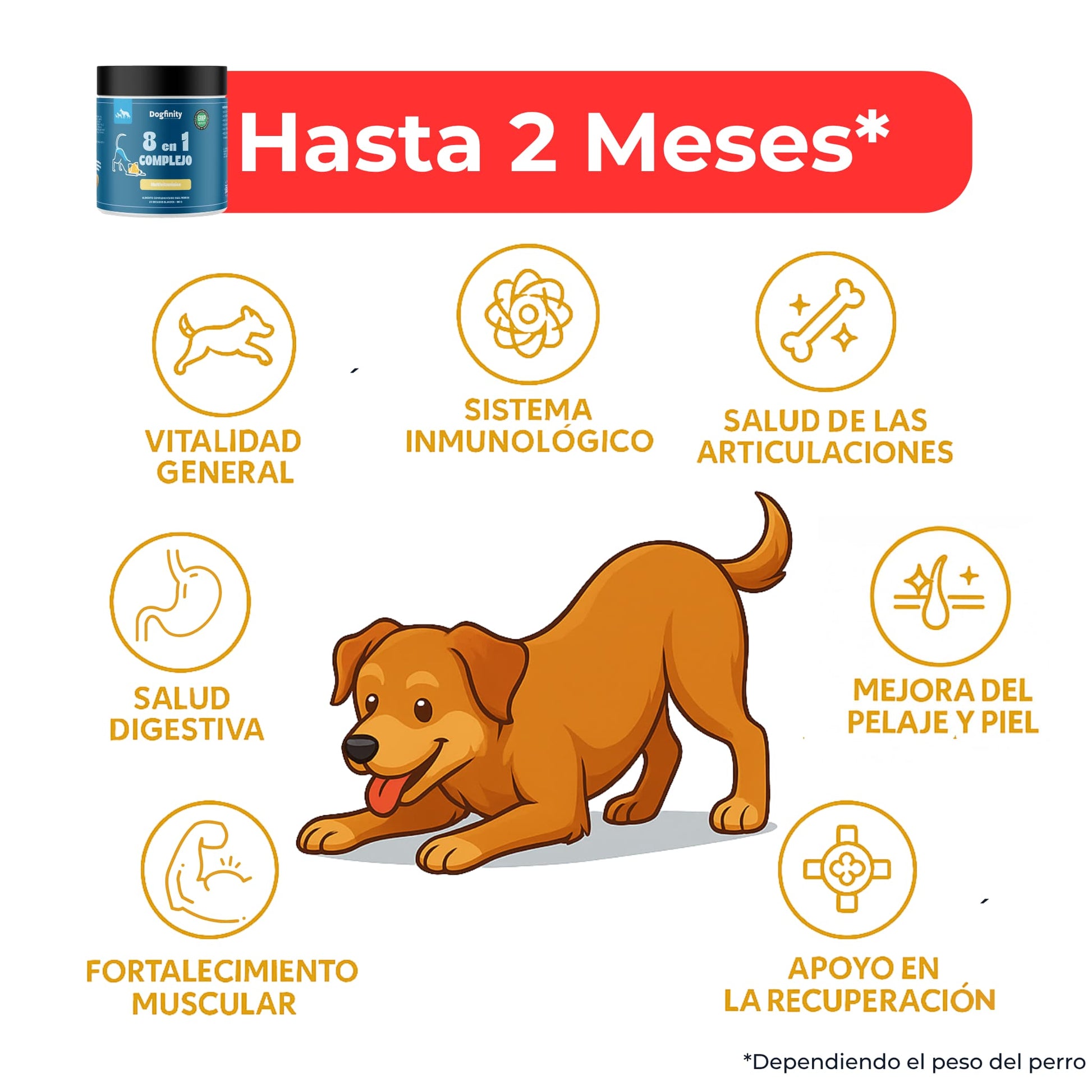 Suplemento 8 en 1 para Perros – Complejo Multivitamínico Total | Dogfinity - Dogfinity