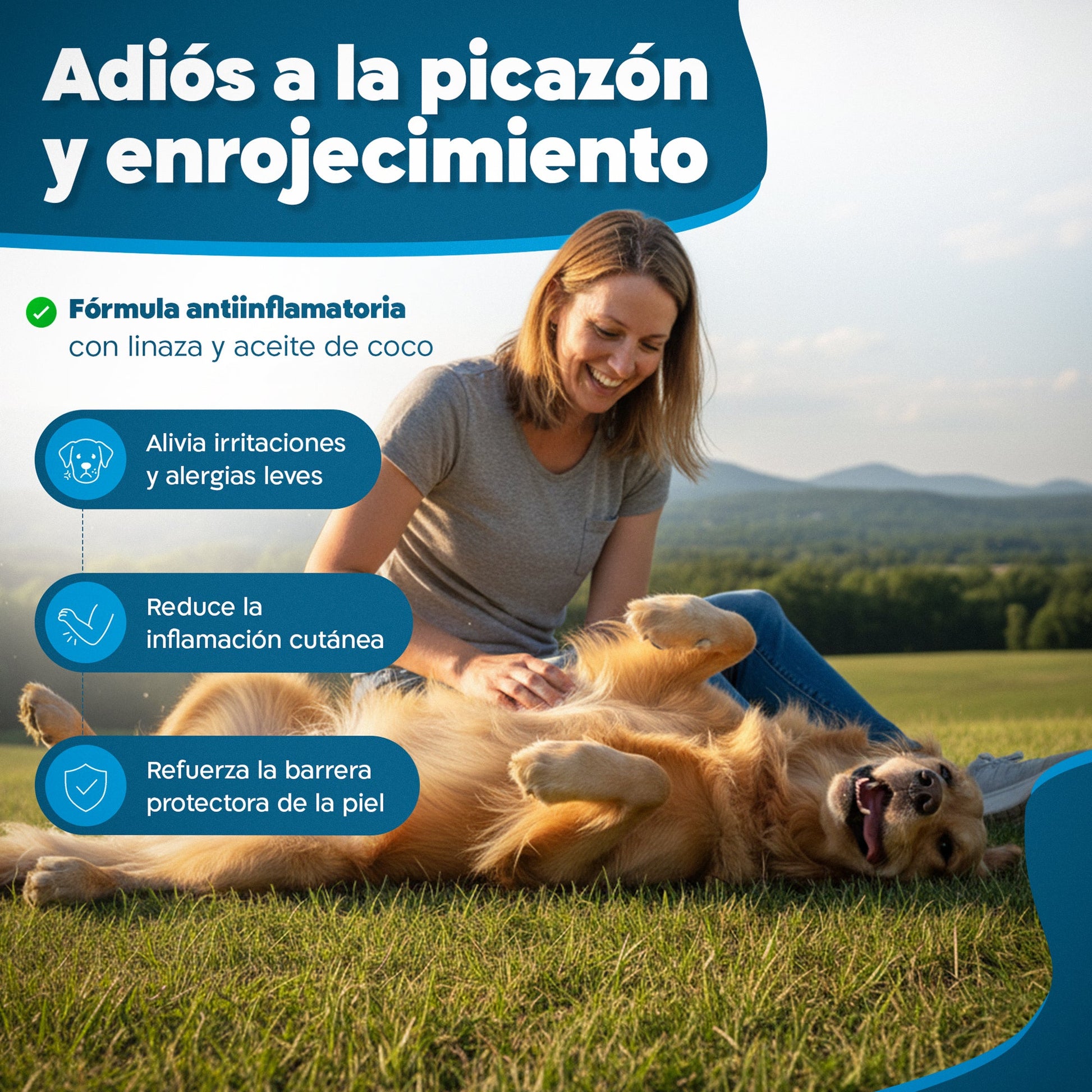 Suplemento para Dermatitis y Pelaje en Perros – Hidratación | Dogfinity - Dogfinity