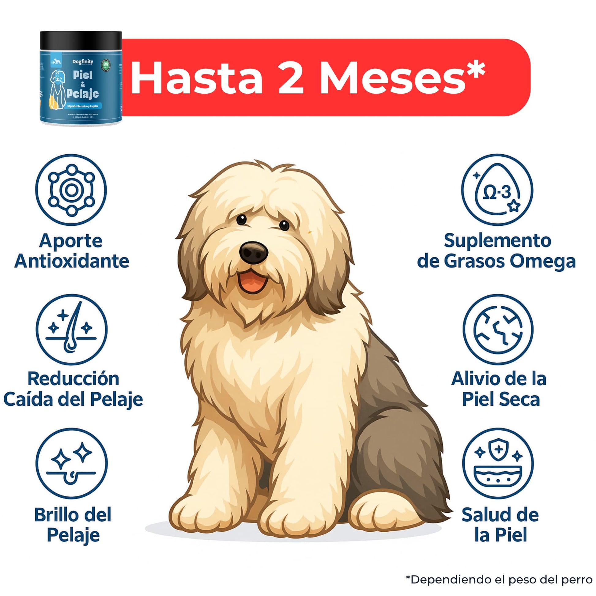 Suplemento para Dermatitis y Pelaje en Perros – Hidratación | Dogfinity - Dogfinity